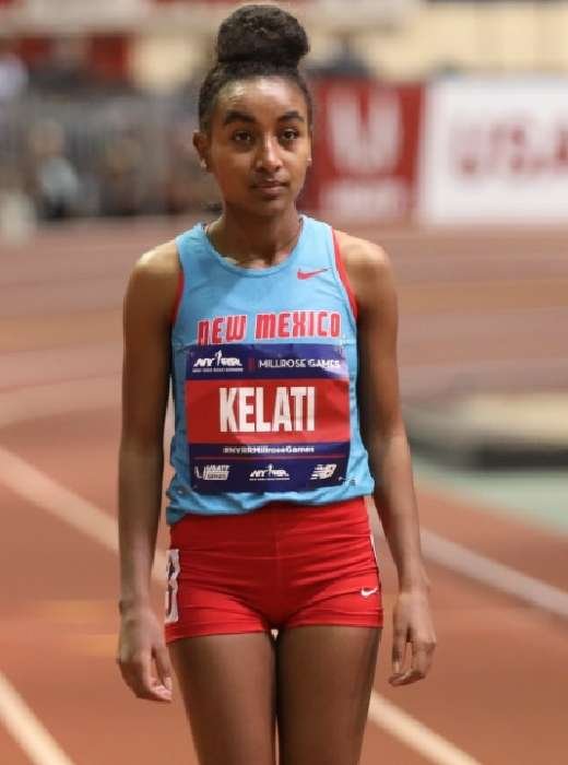 Weini Kelati before a track race